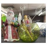 Ceramic Chirstmas Decor & Wire Card Holder