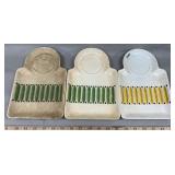 (3) Old Pottery Snack Trays