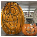 Ceramic & Plastic w/Wire Surround Pumpkins