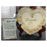 Grandmother Heart Plate & Mom Easel