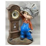 1975 Byron Molds Boy Mechanic Ceramic Clock
