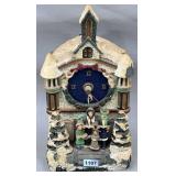 Christmas Village Church Carolers Table Clock