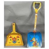 Ohio Art Tin Litho Sand Shovel & Child's Dustpan