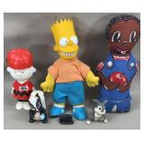 Cloth Boy, Bart, Plastic Charlie Brown, Thumper &