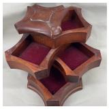 2001 Wood Bombay Co. 4-Tier Swivel Jewelry Box
