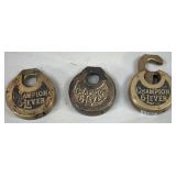 (3) Champion 6-Lever Padlocks, No Keys