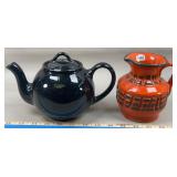 Black Ceramic Lipton's Teapot & Italy Pitcher