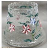 Crackle Glass Hand Painted Candle Shade