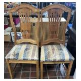 (2) Broyhill Wood Back Southwest Dining Chairs