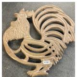 Cast Iron Rooster Trivet, 10' x 9.25'