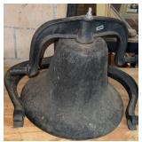 Antique Cast Iron 13' School Bell w/Yoke Mount