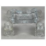 Cut Crystal Sugar Cube Holder & Salt & Pepper Set