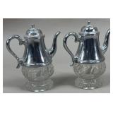 Gailstyn Crystal & Silver Plate Teapot Shaker Set