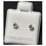 Rhinestone Solitaire Earrings