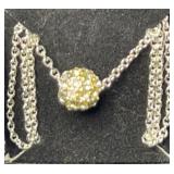 Avon NRT Silver Tone Disco Ball Necklace
