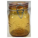 One Quart Amber Glass Mason Jar, Italy