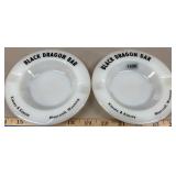 (2) Black Dragon Bar Ashtrays, Moorcroft, WY