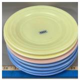 (7) Hazel Atlas Moderntone 7' Pastel Plates