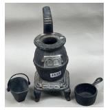 Cast Iron 6' Pot Belly Stone Shaker Set, Scuttle &