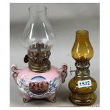 Mt. Rushmore 6' Dragonware & Amber 4.5' Oil Lamps