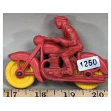 Auburn Rubber 3.75' Red Motorcycle Toy