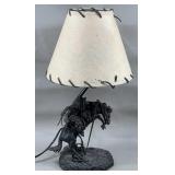 Cowboy Bucking Bronco Metal Base 16' Lamp