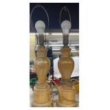 Pair of Aladdin Alacite Peach Lustre Table Lamps