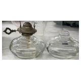 Pair of Clear Glass Oil Lamp Bases