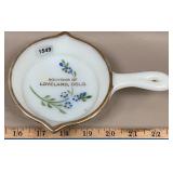Milk Glass Souvenir 5' Frying Pan, Loveland, Colo.