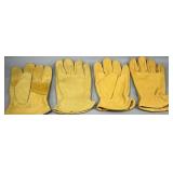 (2)pr New Leather Work Gloves, Size Large