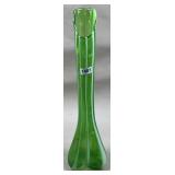Green & White 11' Swung Glass Vase