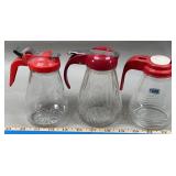 (3) Red Top Syrup Dispensers