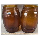 (2) Amber Globe Tobacco Co. Barrel Jars