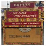 (1) Factory Smokers & (3) Roi-Tan Cigar Boxes