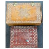 (2) Carved Wood Cigar Boxes
