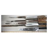 Old Wood Handle Kitchen Butcher Knives