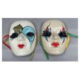 (2) Ceramic Venitian 7' Masks