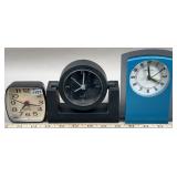 (2) Desk Clocks & (1) Westclox Alarm Clock