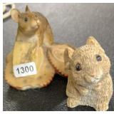 (2) Small Mouse Resin Figurines