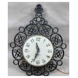 General Electric Kitchen Wall Clock w/Scroll Frame