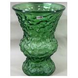 EO Brody Emerald Green Crinkle Glass 10' Vase