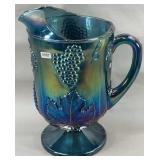 Indiana Harvest Grape Iridescent Blue Pitcher