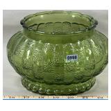 A.L.R.Co. Green Glass Checkerboard Vase