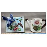3D Blue Jay Wall Planter & Ucagco Ceramic Watering