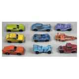 (8) Mini Metal Tootsie Toy Vehicles & Trailer