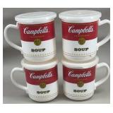 (4) Campbell's Soup Can-Tainer Mugs w/Lids