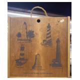 Wood Slide Top Box w/NC Outer Banks Lighthouses