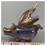 2' Blown Glass Flying Pig Figurine