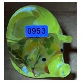 Enesco Confetti Art Glass Pig Paperweight