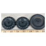 (2) 2 1/8' & (1) 2 5/8' Auburn Toy Wheels